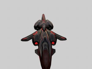 spaceship scout black 3D Model