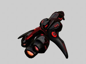 spaceship scout black 3D Model
