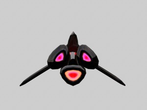 spaceship scout black 3D-Modell