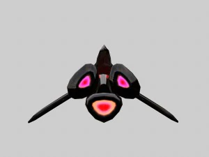 spaceship scout black 3D Model