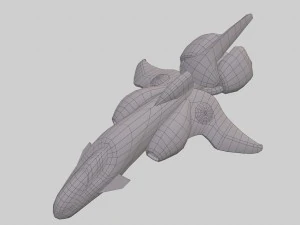 spaceship scout black 3D Model