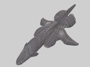 spaceship scout black 3D-Modell