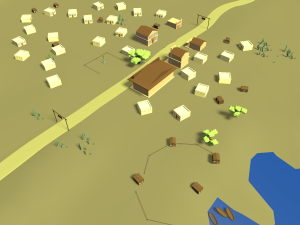 landscape with villages wild west 3Dモデル