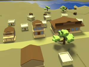 landscape with villages wild west 3Dモデル