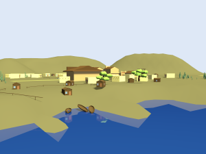 landscape with villages wild west 3Dモデル