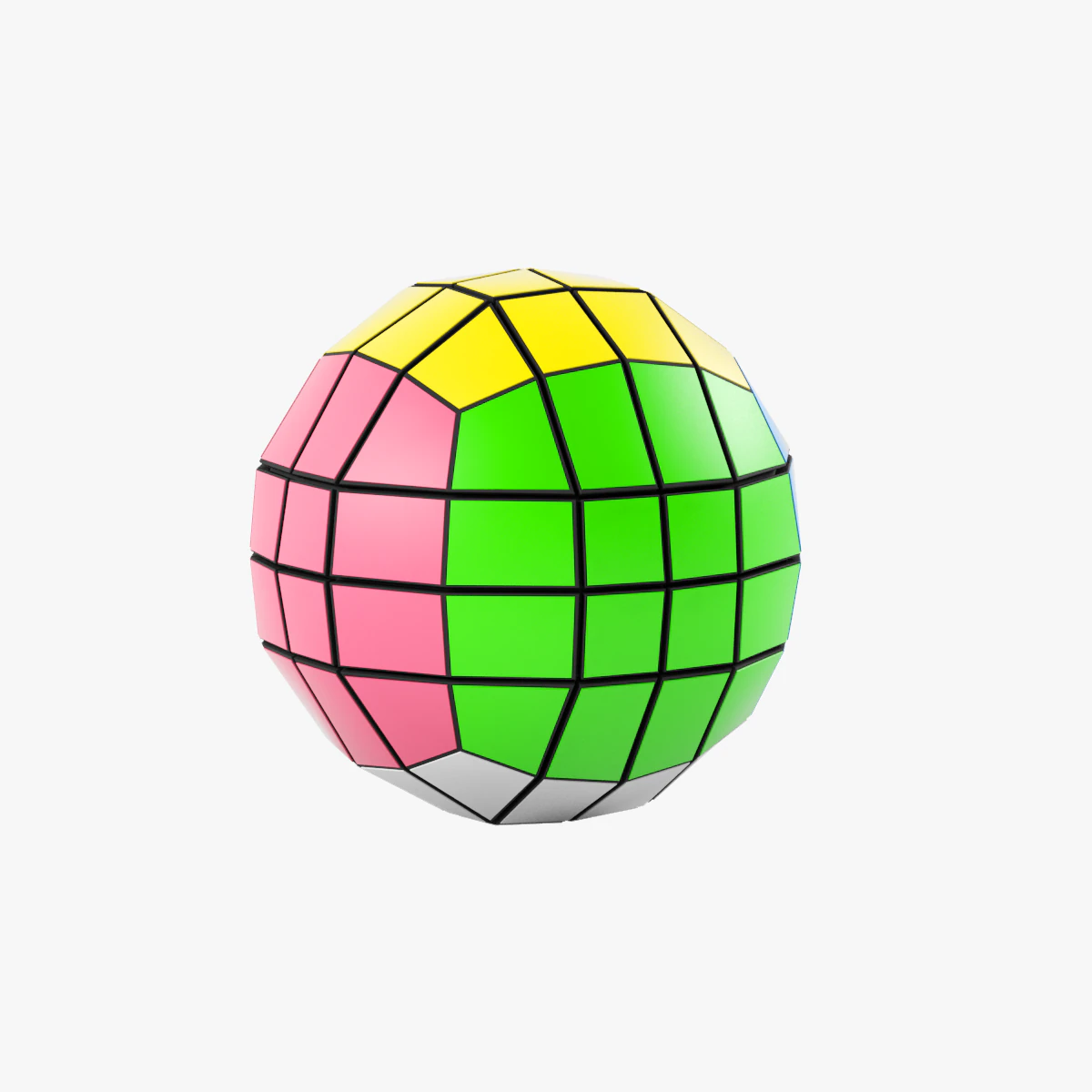 rubiks cube 4x4x4 ball 3D Model .c4d .max .obj .3ds .fbx .stl .blend 