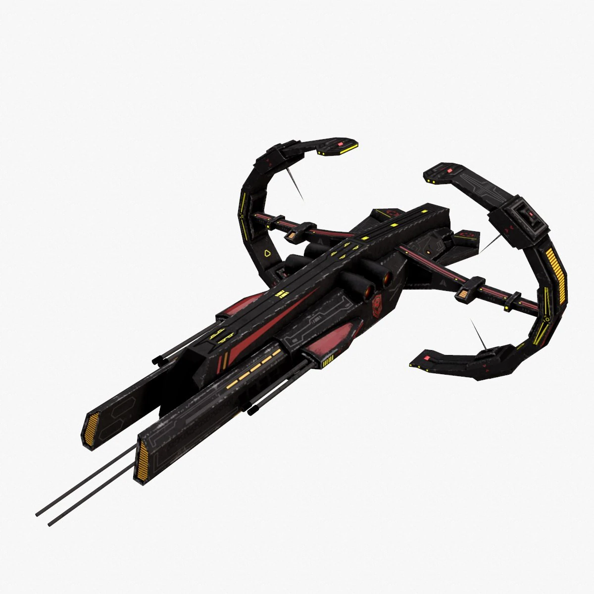 spaceship frigate 3D Model .c4d .max .obj .3ds .fbx .stl .blend 