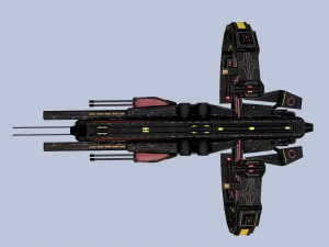 spaceship frigate 3D Model
