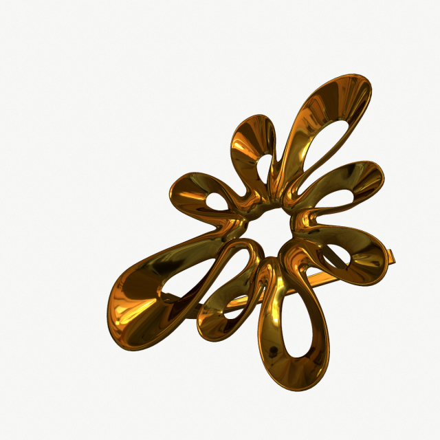 earring gold 3D Модель .c4d .max .obj .3ds .fbx .stl .blend 