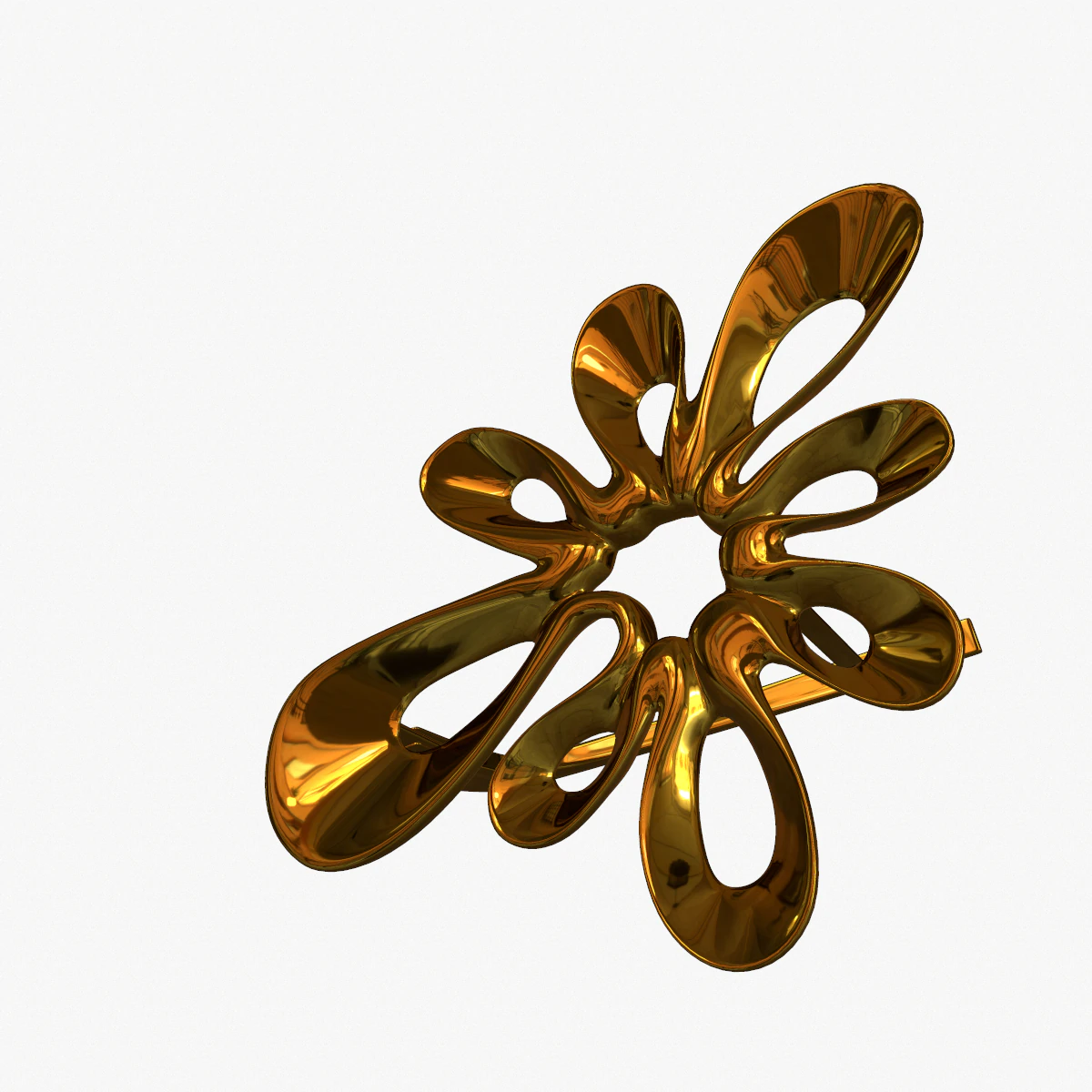 earring gold 3D Model .c4d .max .obj .3ds .fbx .stl .blend 