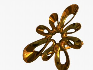 anting-anting emas Model 3D