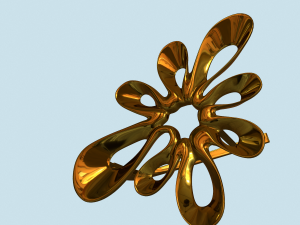 earring gold 3D Модель