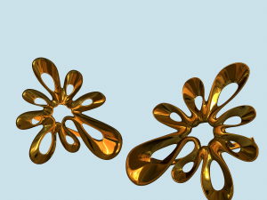 earring gold 3D Модель