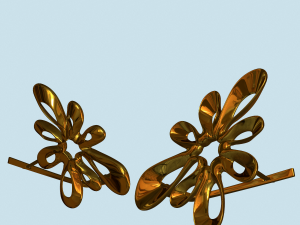 earring gold 3D Модель