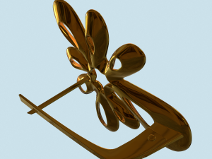 earring gold 3D Модель