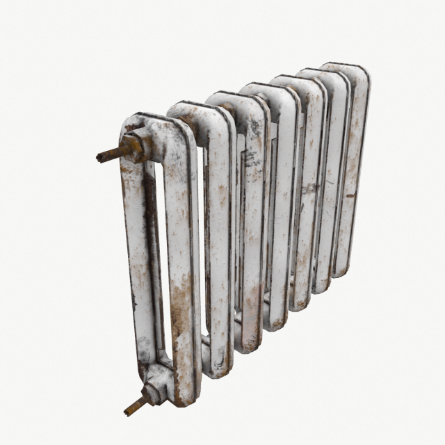rust cast iron radiator 3Dモデル .c4d .max .obj .3ds .fbx .stl .blend 