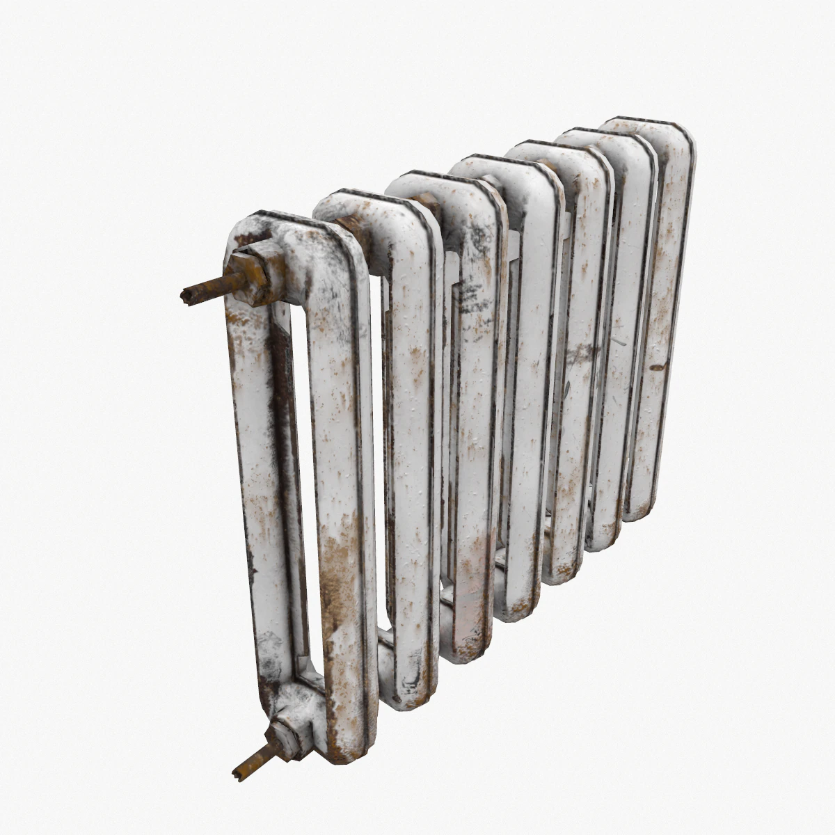 rust cast iron radiator 3D Model .c4d .max .obj .3ds .fbx .stl .blend 