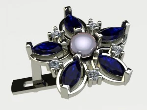 Ohrring-Blume 3D Druckmodell