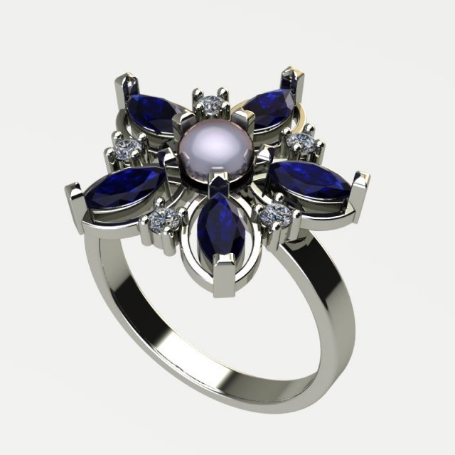 Ring flower Modelo de impresión 3D .c4d .max .obj .3ds .fbx .stl .blend