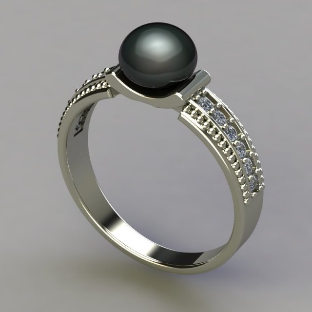 Ring pearl Model do druku 3D .c4d .max .obj .3ds .fbx .stl .blend 