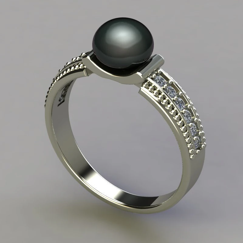 Ring pearl 3D Print Model .c4d .max .obj .3ds .fbx .stl .blend 