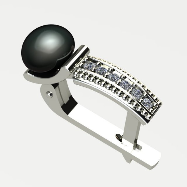 Earring pearl 3D 프린트 모델 .c4d .max .obj .3ds .fbx .stl .blend 