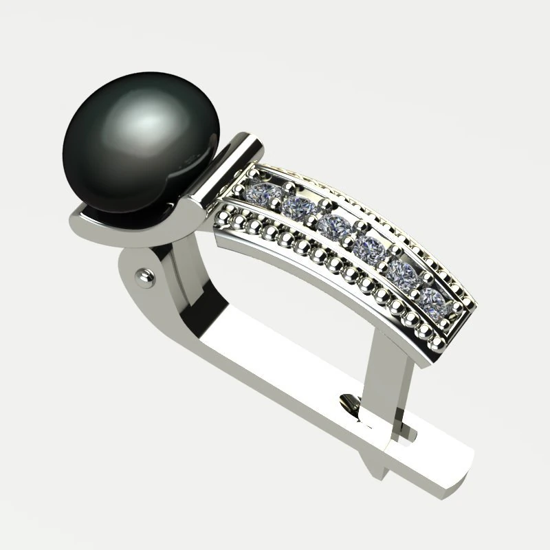 Earring pearl 3D Print Model .c4d .max .obj .3ds .fbx .stl .blend 