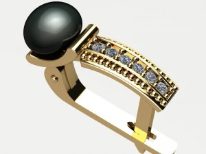 Earring pearl 3D Print Model