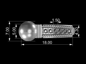 Earring pearl 3D 프린트 모델