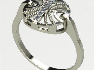 white gold ring 3D Принт Модель