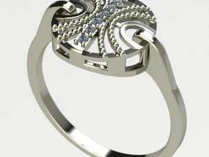 Ring aus Wei&szlig;gold 3D Druckmodell