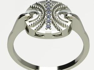White gold ring 3D Print Model