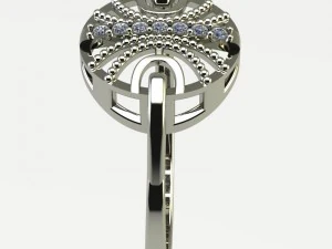 White gold ring 3D Print Model