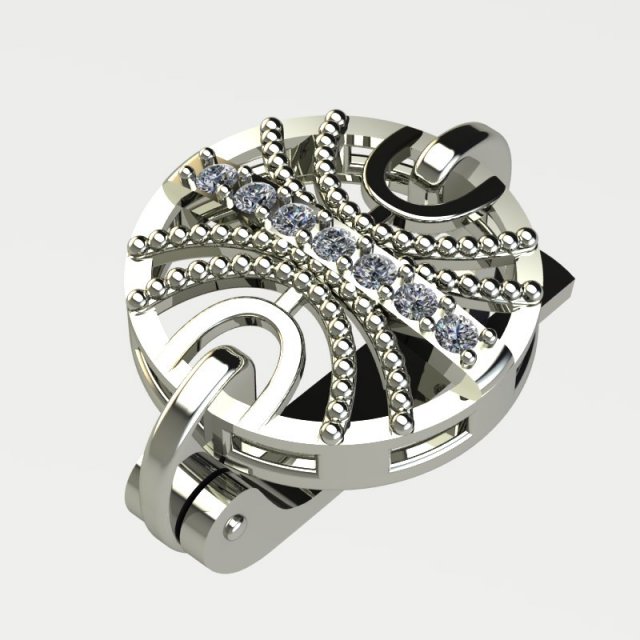 White gold earring 3D Принт Модель .c4d .max .obj .3ds .fbx .stl .blend 