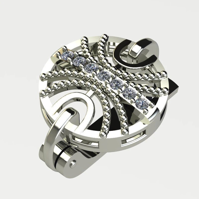 White gold earring 3D Print Model .c4d .max .obj .3ds .fbx .stl .blend 