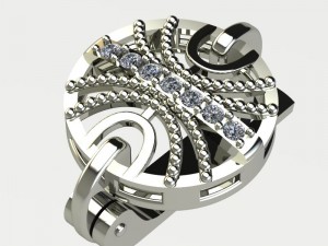white gold earring 3D Print Model