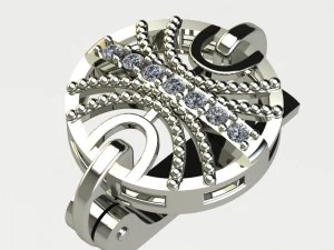 Серьга из белого золота 3D Принт Модель