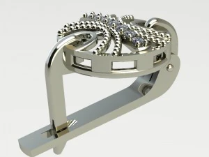 White gold earring 3D Print Model