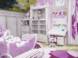 bedroom furniture girl princess 3D Model