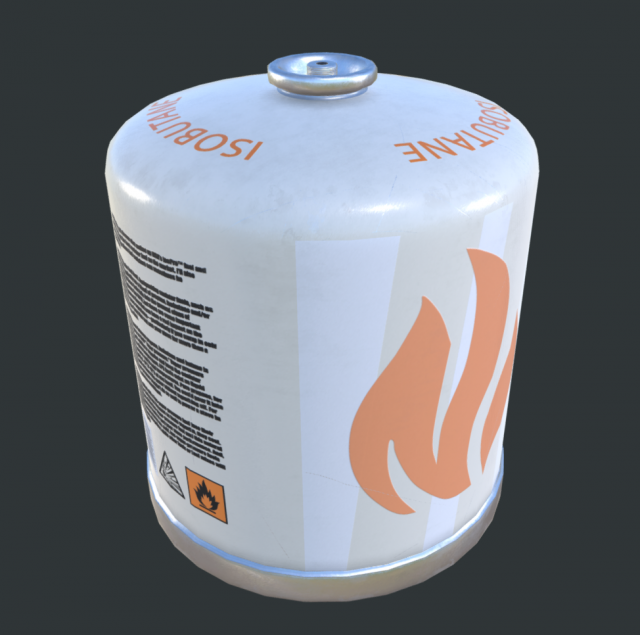 camping gas tank isobutane 3D Модель .c4d .max .obj .3ds .fbx .stl .blend