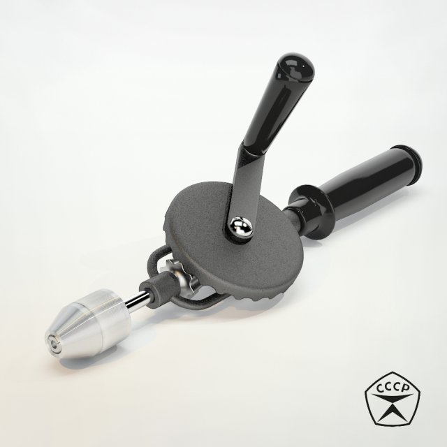 hand drill made in ussr 3D Model .c4d .max .obj .3ds .fbx .stl .blend 