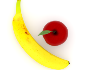 banana and apple 3D Model