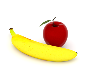 banana and apple 3D Model
