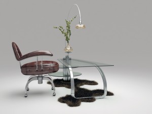 coffee table with armchair and carpet 3Dモデル