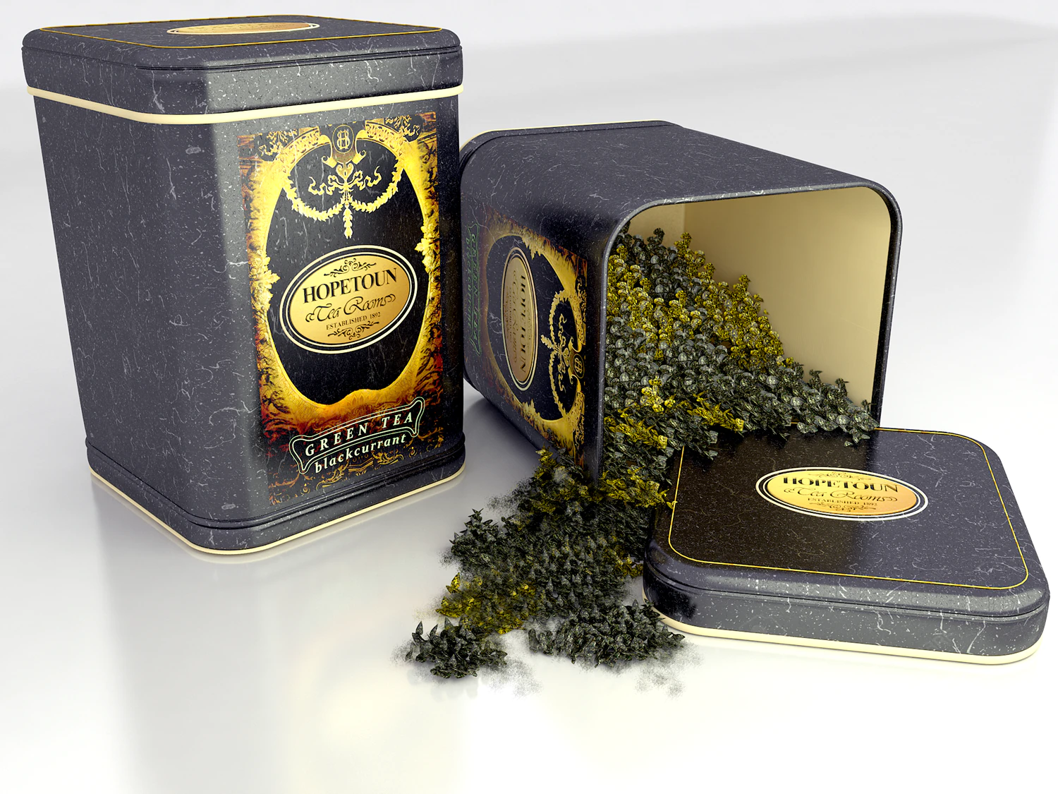 tea tin container 3D Model .c4d .max .obj .3ds .fbx .stl .blend 