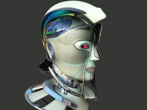 robotic spartan woman head 3D Model