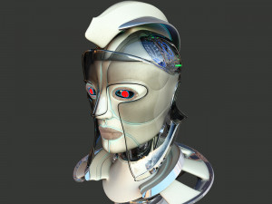 robotic spartan woman head 3D Model