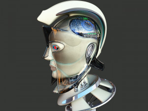 robotic spartan woman head 3D Model