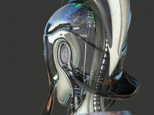 robotic spartan woman head 3D Model