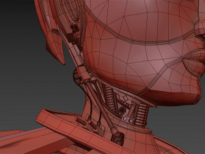 robotic spartan woman head 3D Model